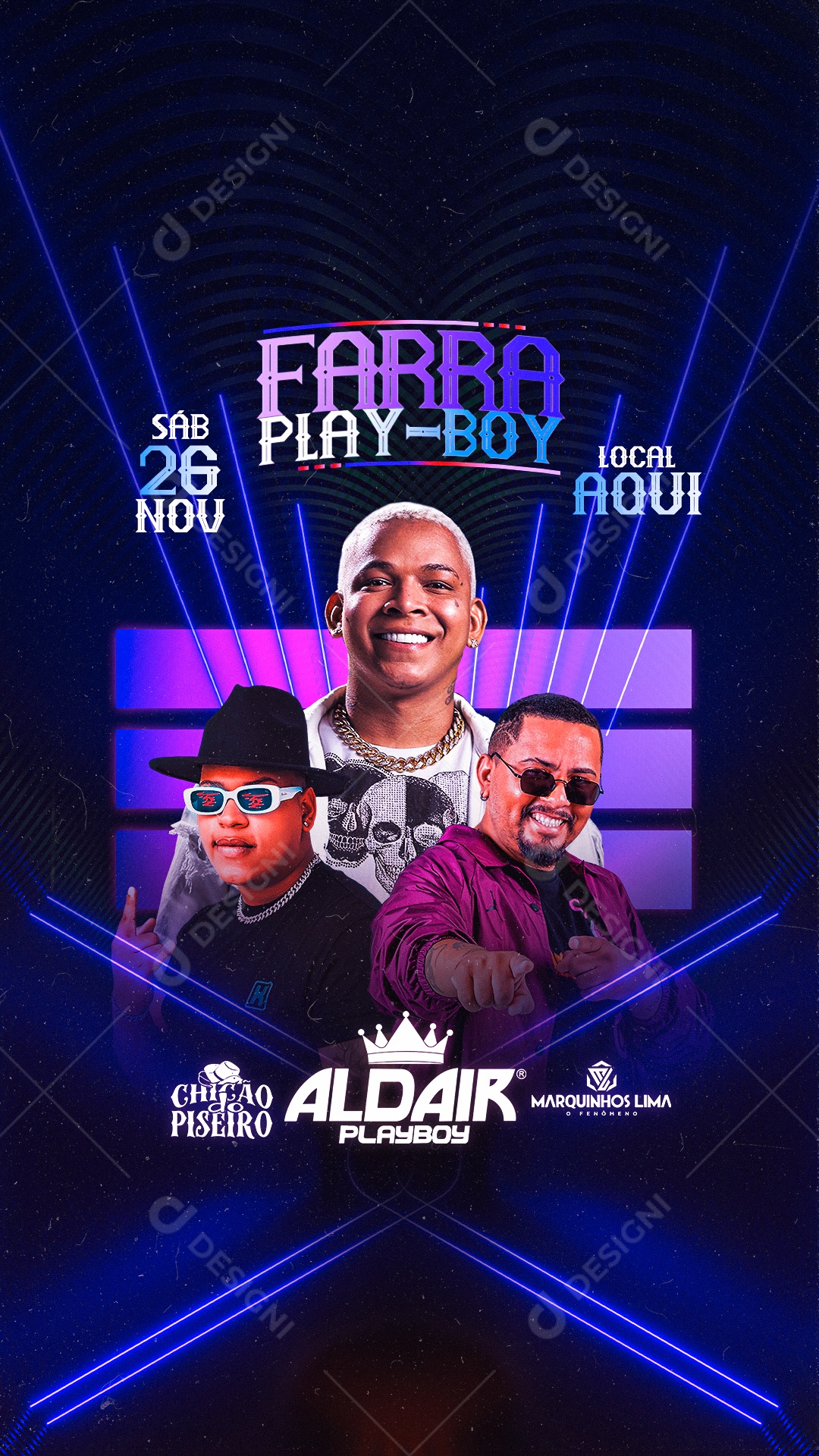 Farra Play Boy 26 Novembro Story Social Media PSD Editável