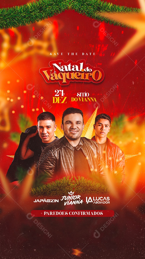 Social Media Natal do Vaqueiro 24 Dezembro Story PSD Editável