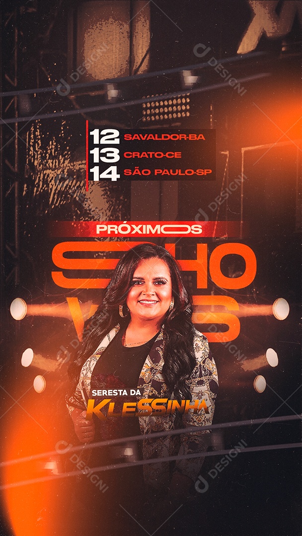 Social Media Próximos Shows Klessinha Novembro Stories PSD Editável