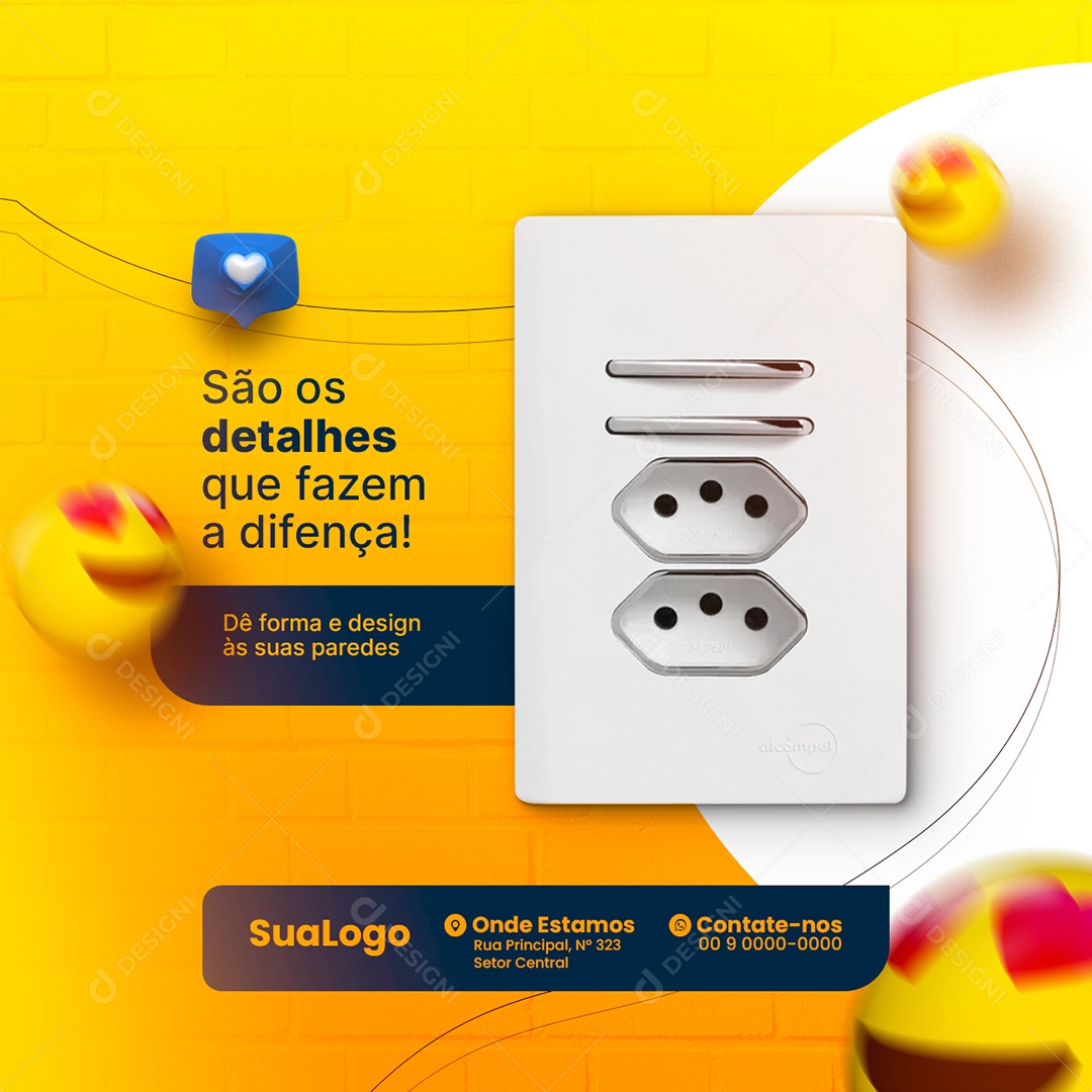 São os Detalhes que Fazem a Diferença Eletricista Social Media PSD Editável