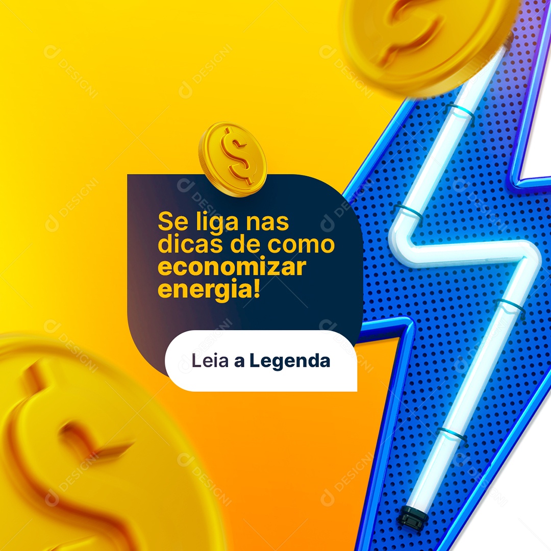 Se Liga nas Dicas de Como Economizar Energia Eletricista Social Media PSD Editável