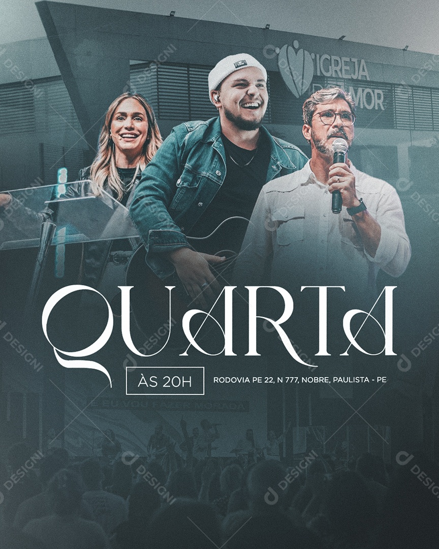 Church Wednesday at 8 pm Social Media Editable PSD