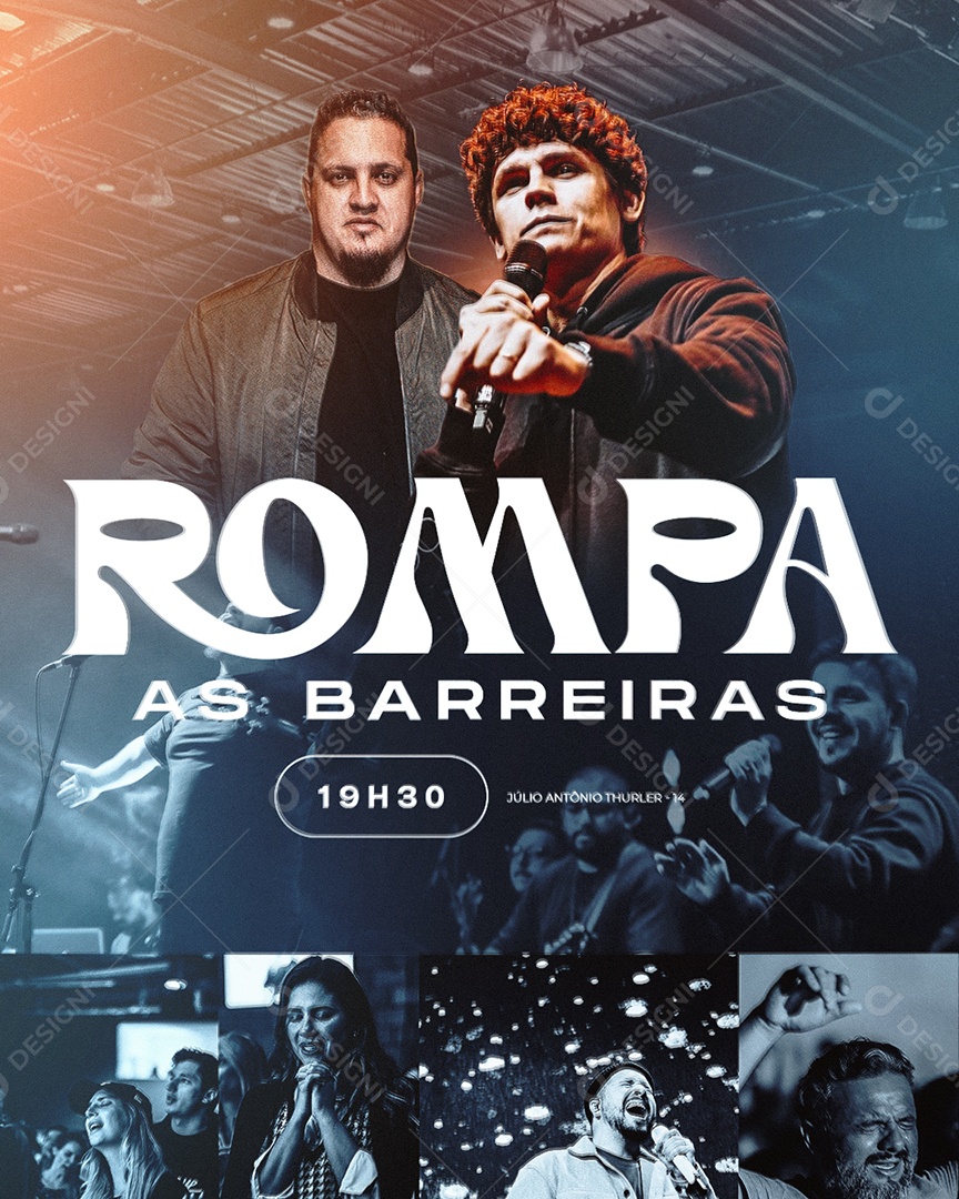 Igreja Rompa as Barreiras ás 19:30 Social Media PSD Editável