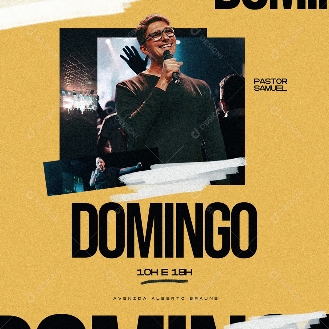 Pastor Samuel Domingo 10 am and 6 pm Social Media Editable PSD