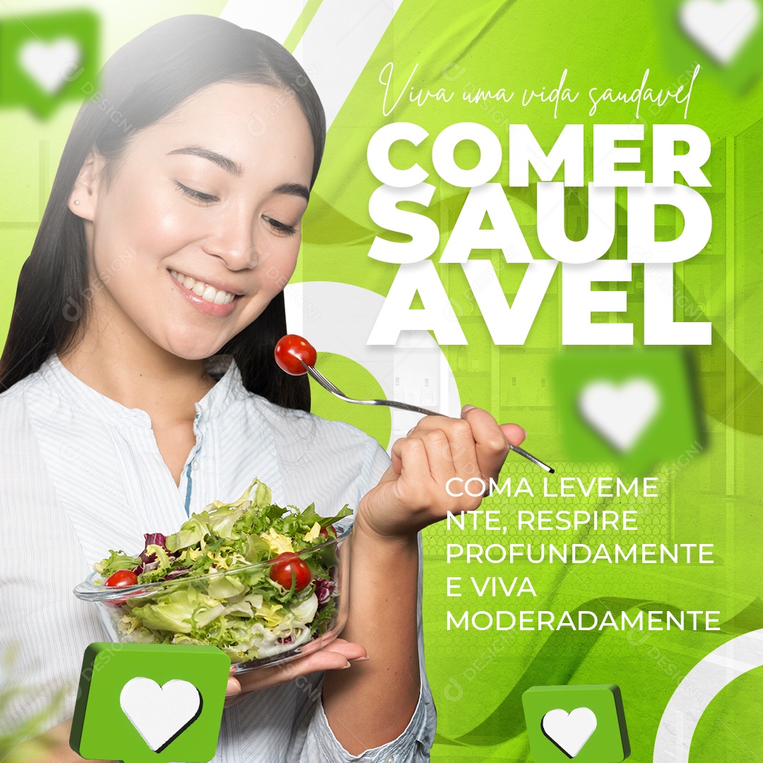 Coma Bem e Mantenha Sempre Sua Dieta Social Media PSD Editável