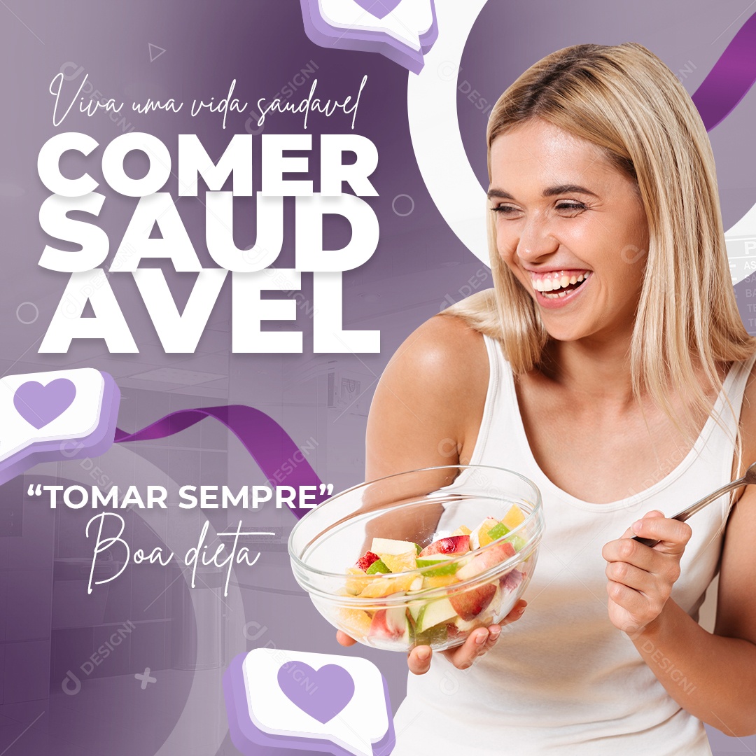Nutricionista Viver Uma Vida Saudável Social Media PSD Editável