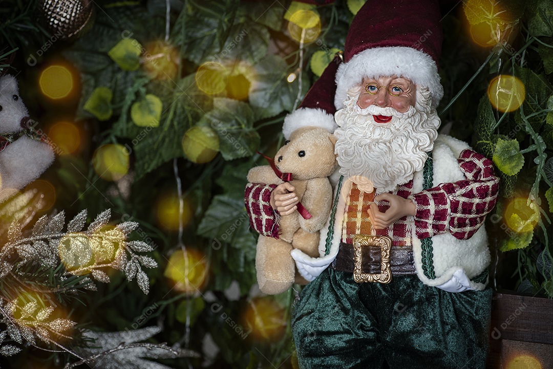 Boneca de Papai Noel na decoração de Natal