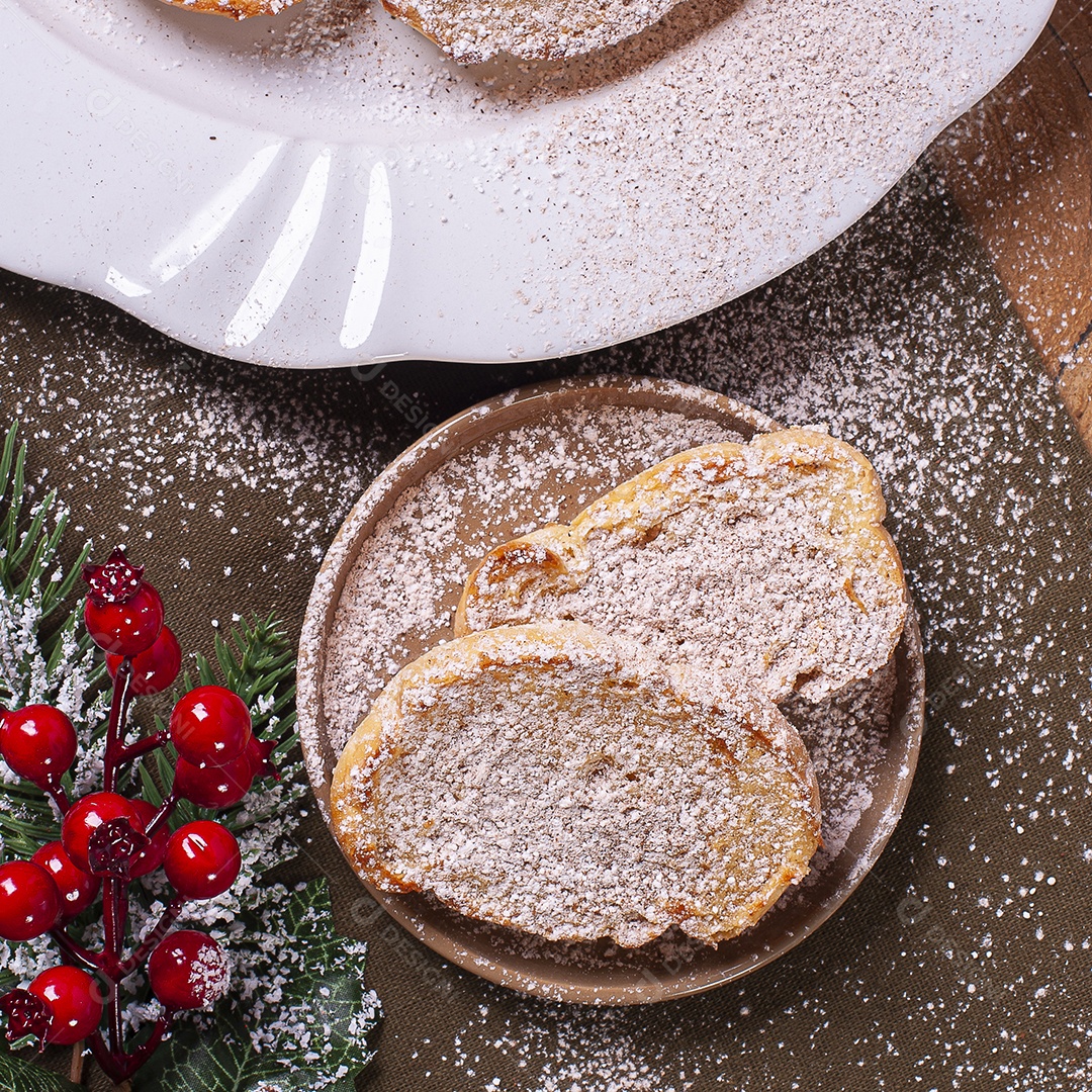 Sobremesa típica de Natal chamada Rabanadas. Torrada francesa