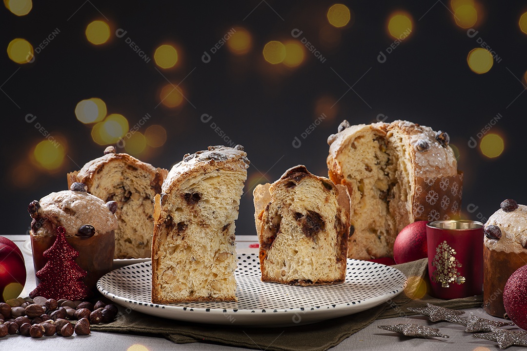 Panetone artesanal de fermentação natural, com chocolate