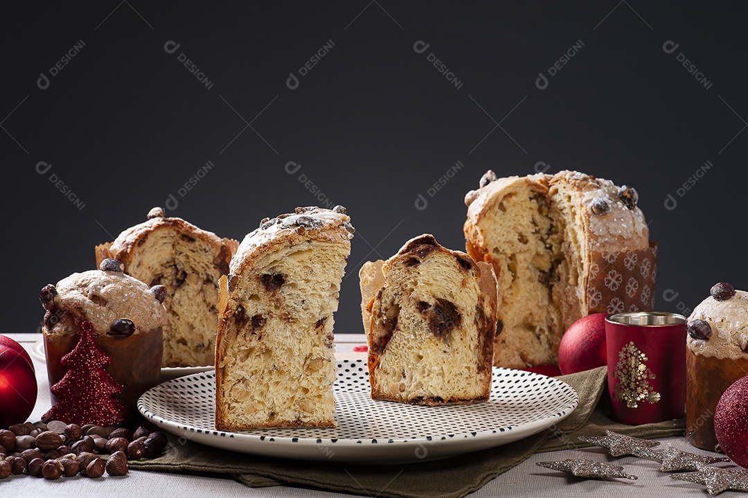 Panetone artesanal de fermentação natural, com chocolate