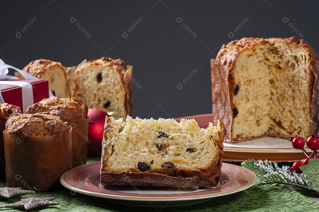 Panetone artesanal de fermentação natural, com chocolate