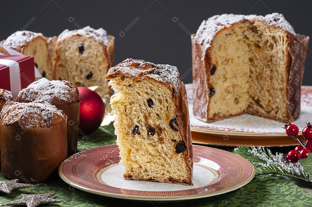 Panetone artesanal de fermentação natural, com chocolate