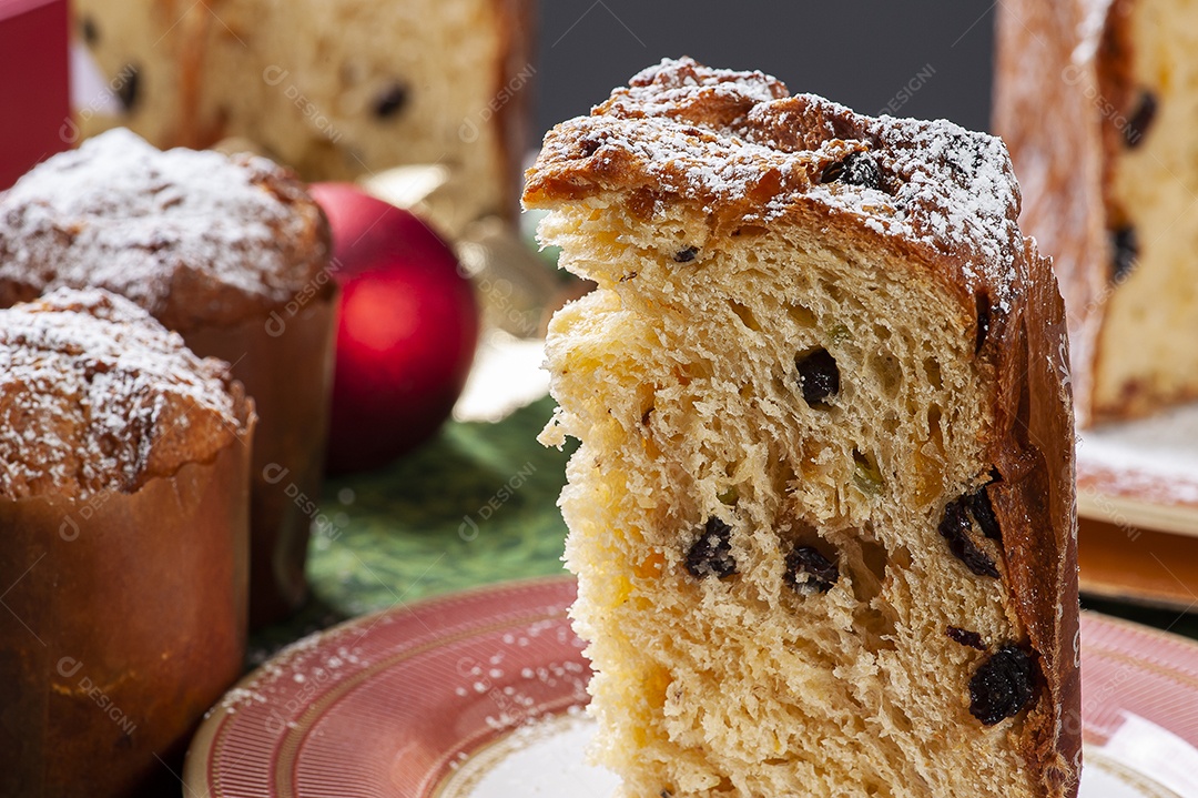 Panetone artesanal de fermentação natural, com chocolate