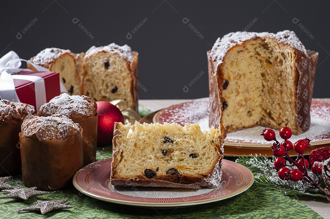 Panetone artesanal de fermentação natural, com chocolate