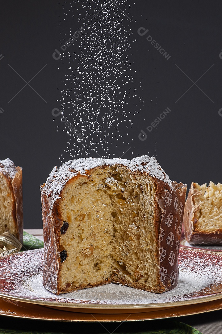 Panetone artesanal de fermentação natural, com chocolate