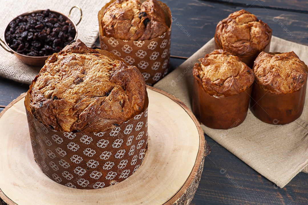 Delicioso panetone caseiro com fermentação natural e frutas secas