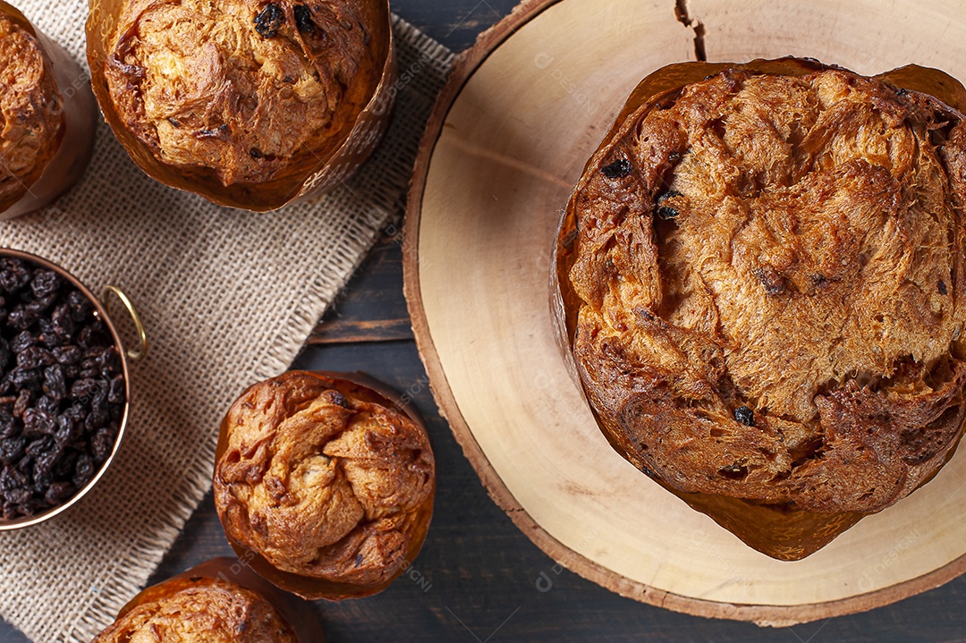 Delicioso panetone caseiro com fermentação natural e frutas secas