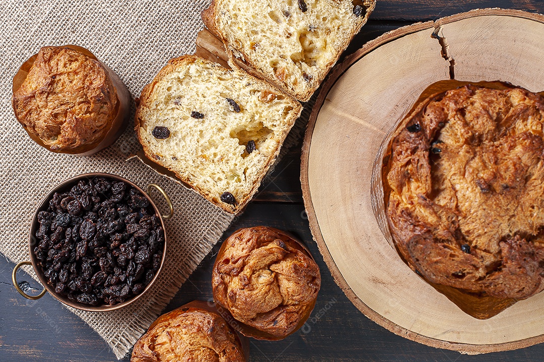 Delicioso panetone caseiro com fermentação natural e frutas secas