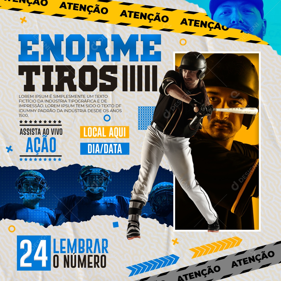 Baseball ao Vivo Social Media PSD Editável