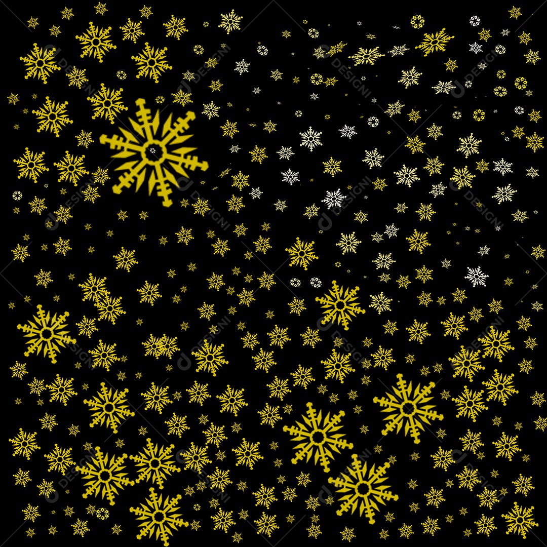 Background Fundo Flocos de Neve Amarelo PNG