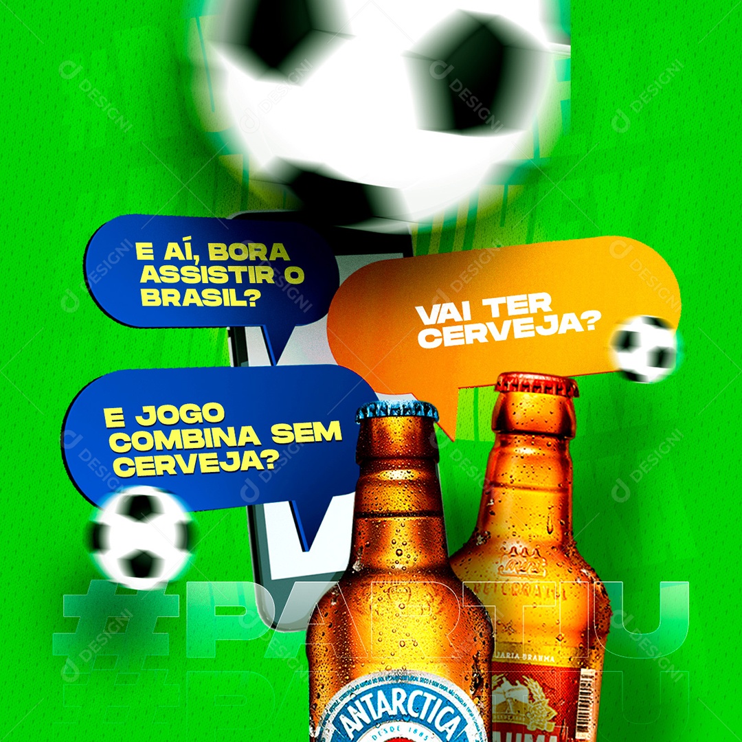 E Jogo Combina Sem Cerveja Cervejaria Copa Mundo Social Media PSD Editável