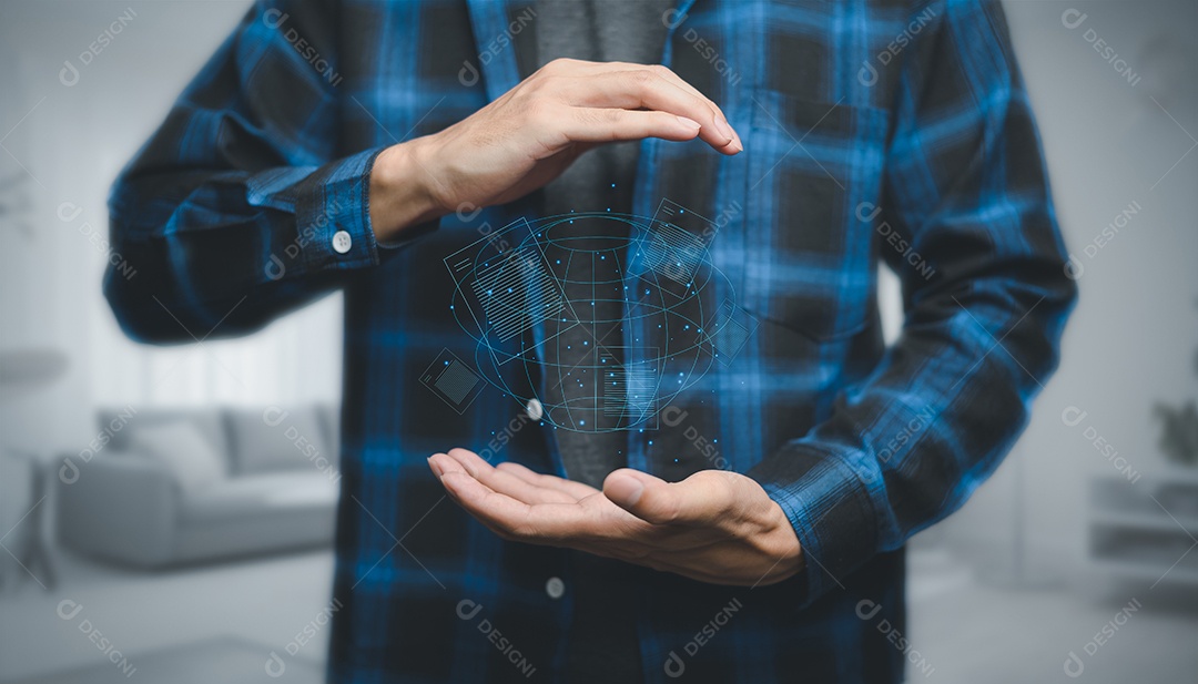 Documento digital on-line Assinatura eletrônica, escritório sem papel de gerenciamento