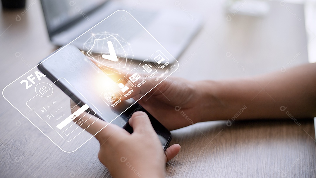 2FA aumenta a segurança da sua conta, autêntico de dois fatores.