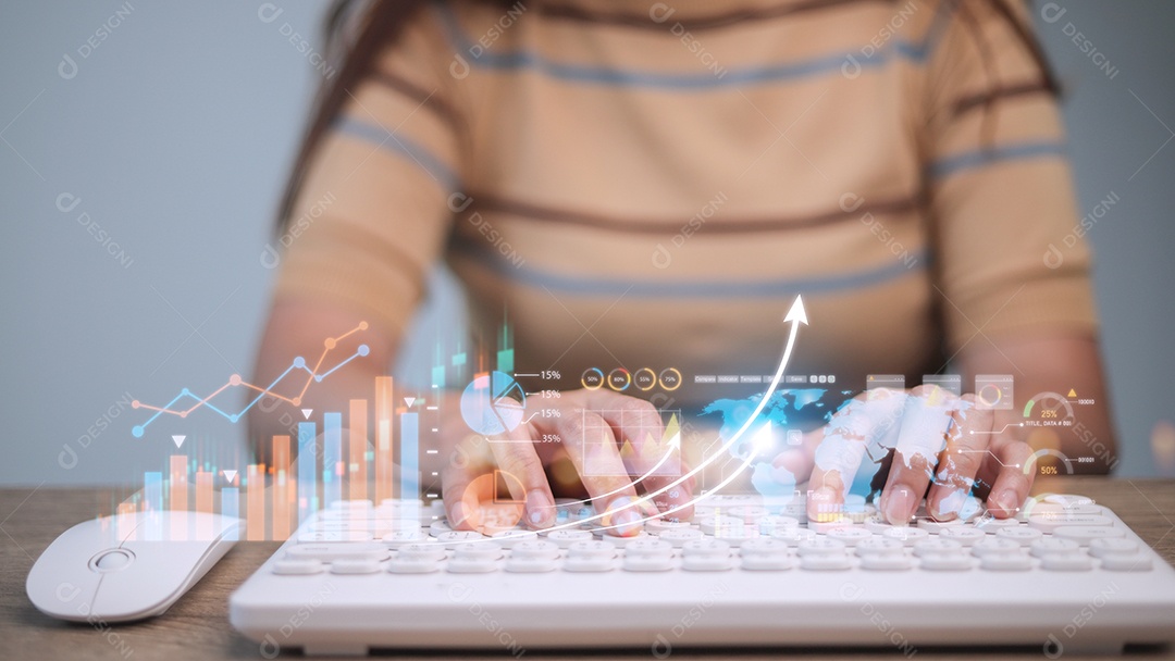 Análise de dados para o conceito de negócios e finanças. interface gráfica.