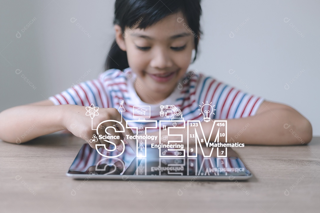 Conceito de educação STEM, STEM. Tapete de Engenharia de Ciência e Tecnologia.