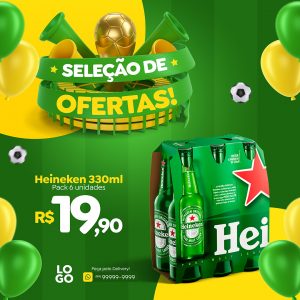 Seleção de Ofertas Heineken Distribuidora Social Media PSD Editável