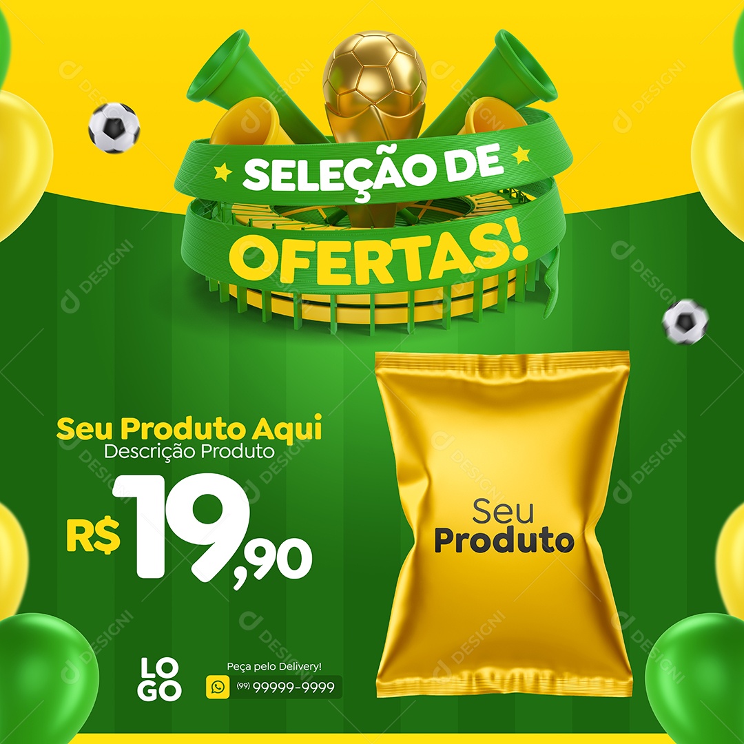 Seleção de Ofertas Supermercado Social Media PSD Editável