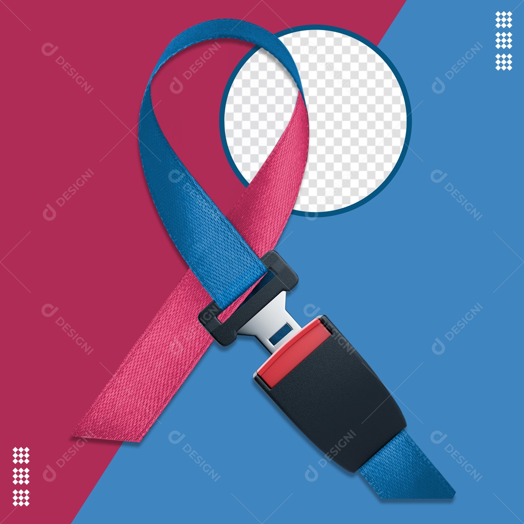 Elemento para Composição Laço Outubro Rosa Novembro Azul PSD