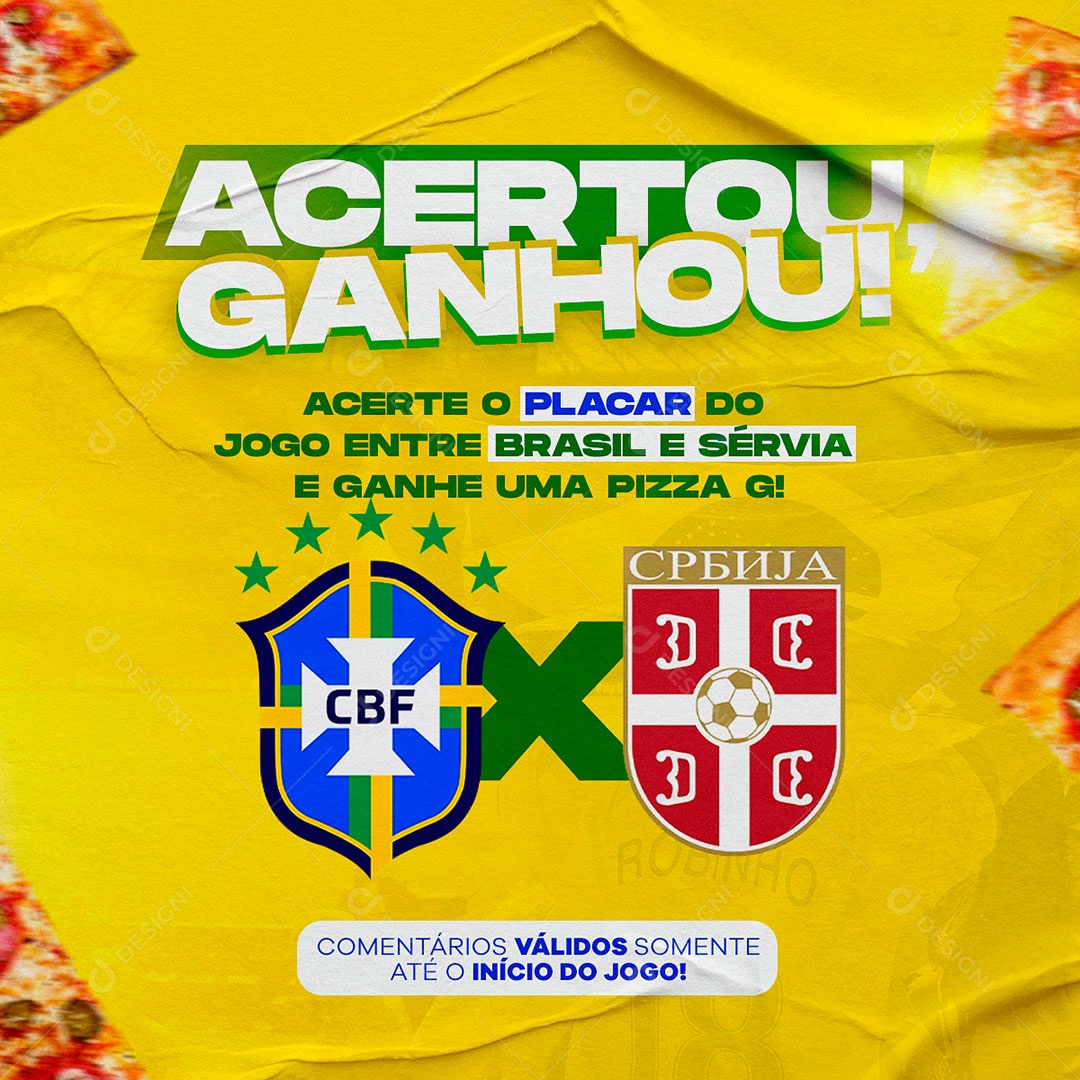 Social Media Copa do Mundo Acertou Ganhou PSD Editável