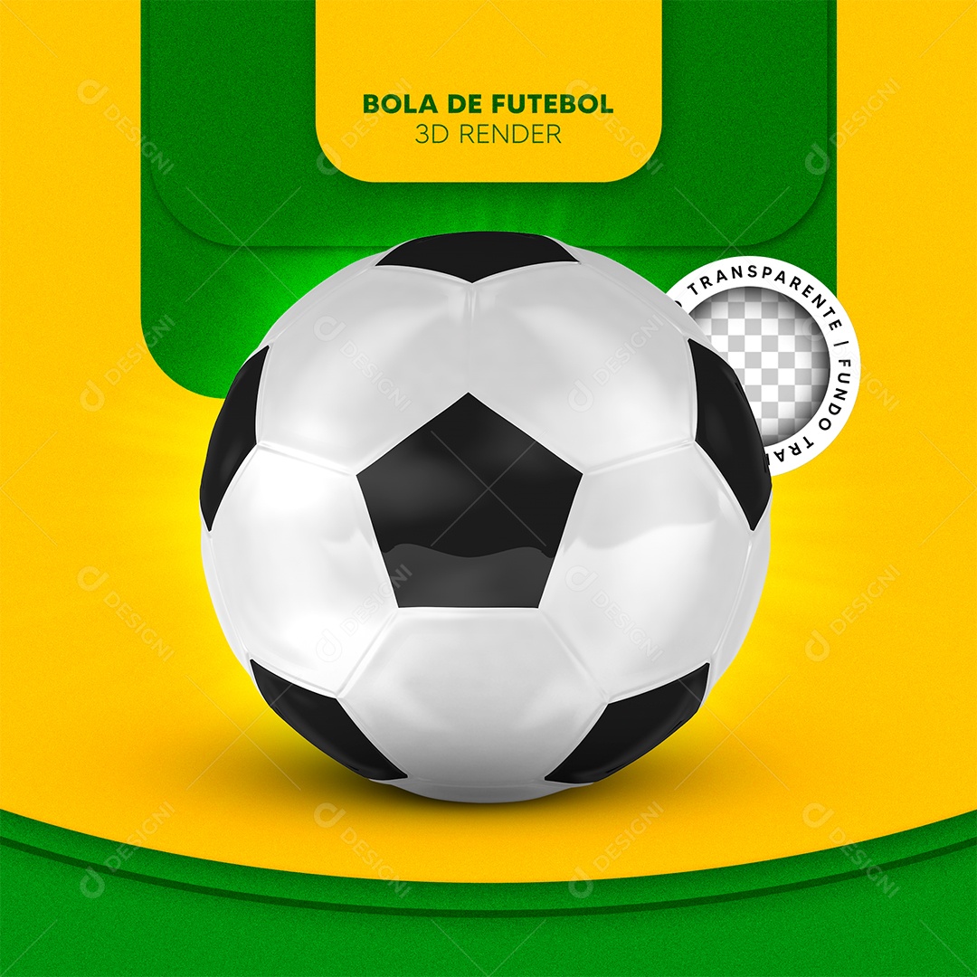 Bola de Futebol Elemento 3D para Composição PSD
