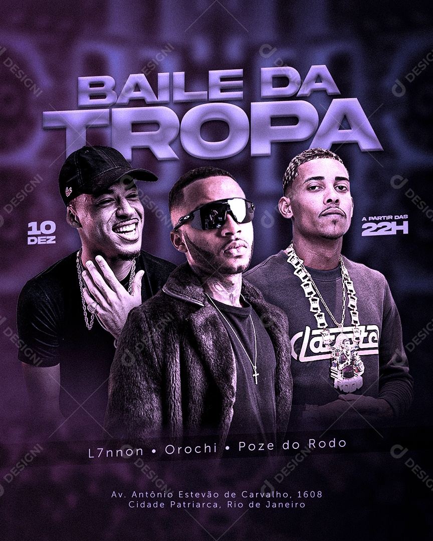 Social Media Flyer Evento Baile da Tropa Cantores PSD Editável