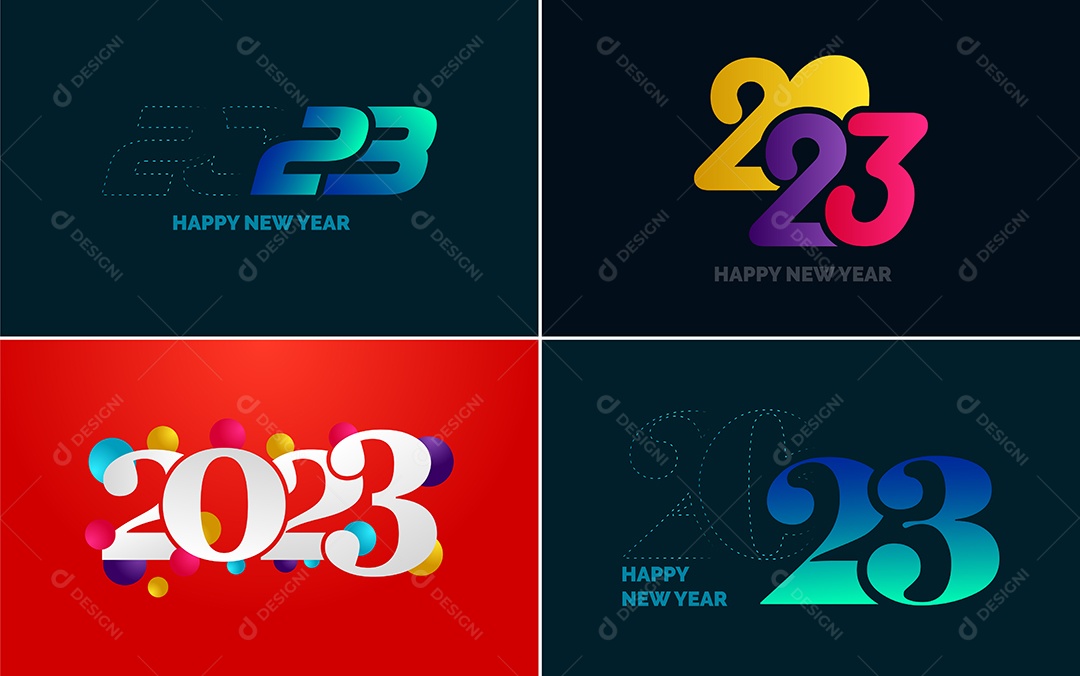 Logotipo 2023 Feliz Ano Novo Vetor EPS