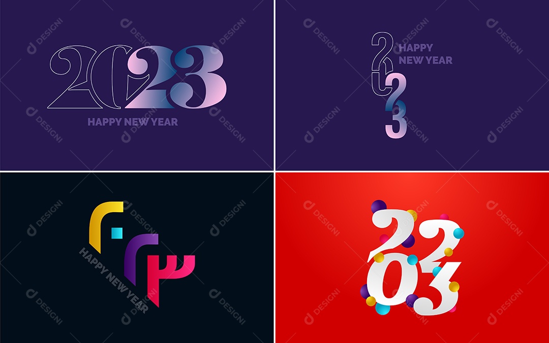 Logotipos 2023 Feliz Ano Novo Vetor EPS