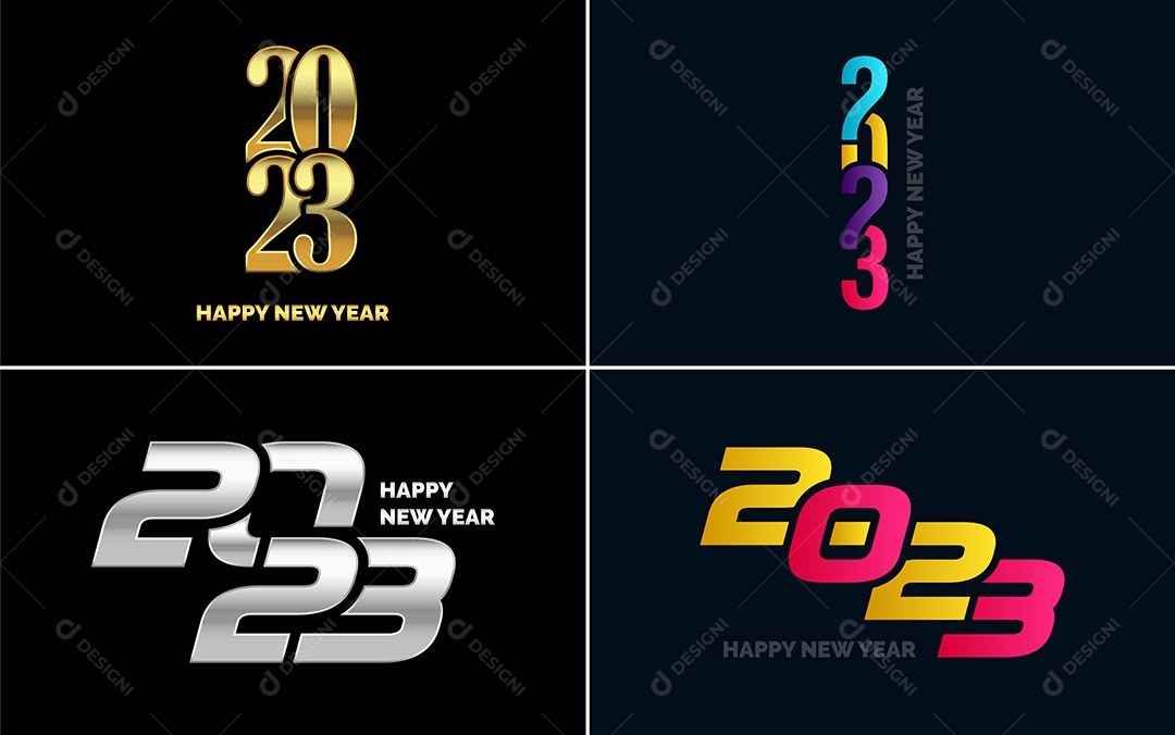 Logotipos 2023 Feliz Ano Novo Vetor EPS