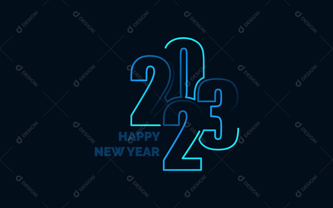 Logotipo 2023 Feliz Ano Novo Vetor EPS
