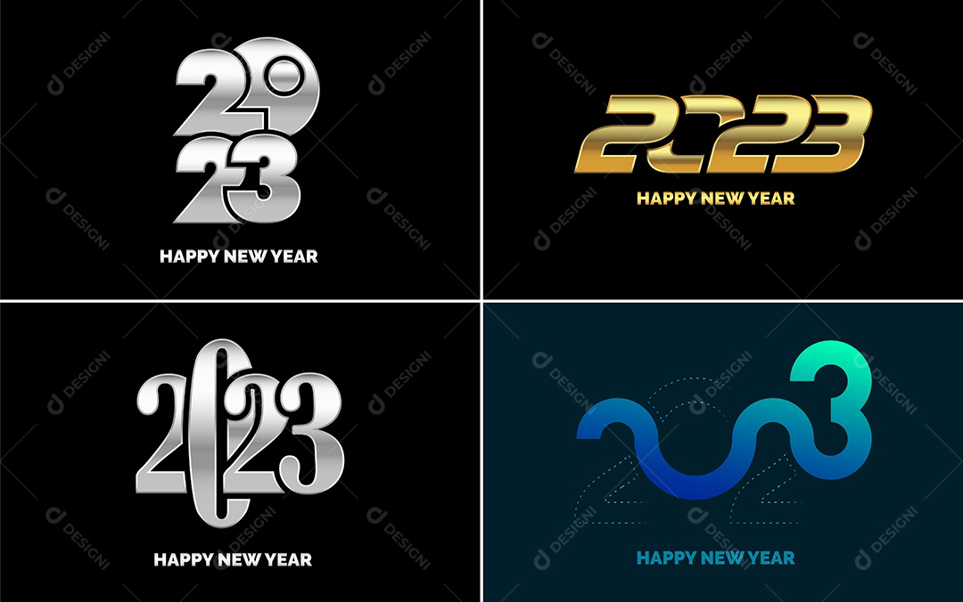 Logotipos 2023 Feliz Ano Novo Vetor EPS