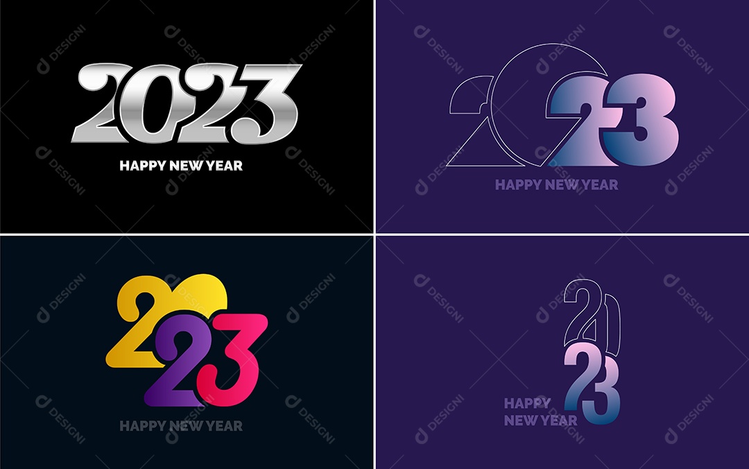 Logotipos 2023 Feliz Ano Novo Vetor EPS