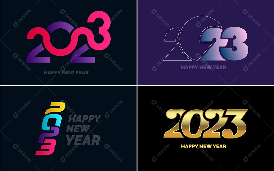 Logotipos 2023 Feliz Ano Novo Vetor EPS