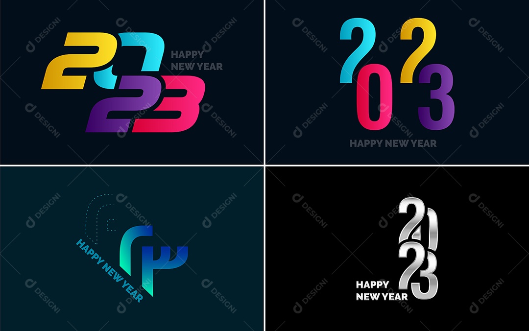Logotipos 2023 Feliz Ano Novo Vetor EPS