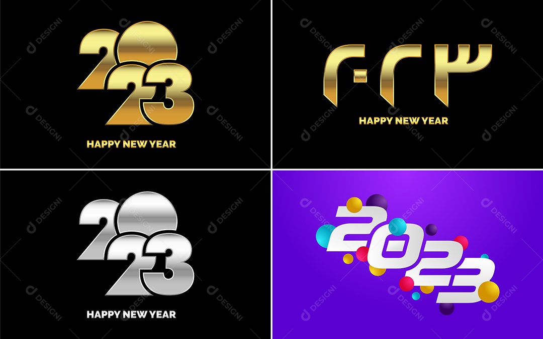 Logotipos 2023 Feliz Ano Novo Vetor EPS