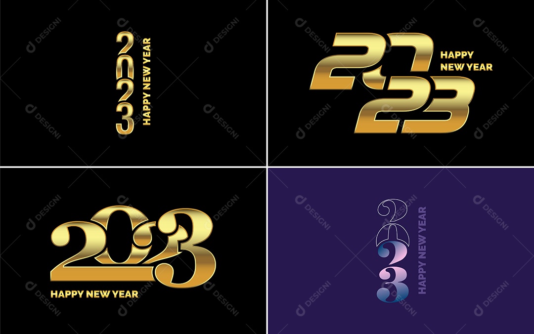 Logotipos 2023 Feliz Ano Novo Vetor EPS