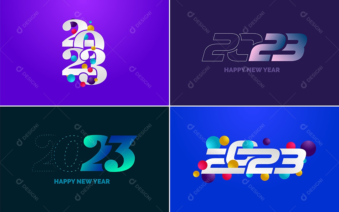 Logotipos 2023 Feliz Ano Novo Vetor EPS
