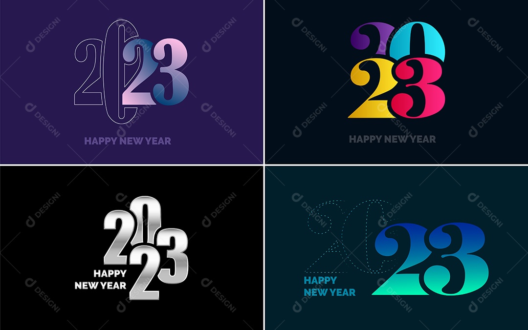 Logotipos 2023 Feliz Ano Novo Vetor EPS