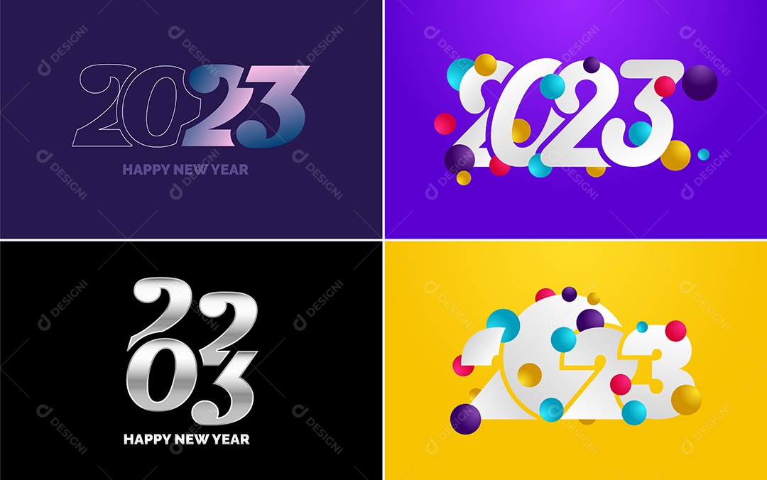 Logotipos 2023 Feliz Ano Novo Vetor EPS