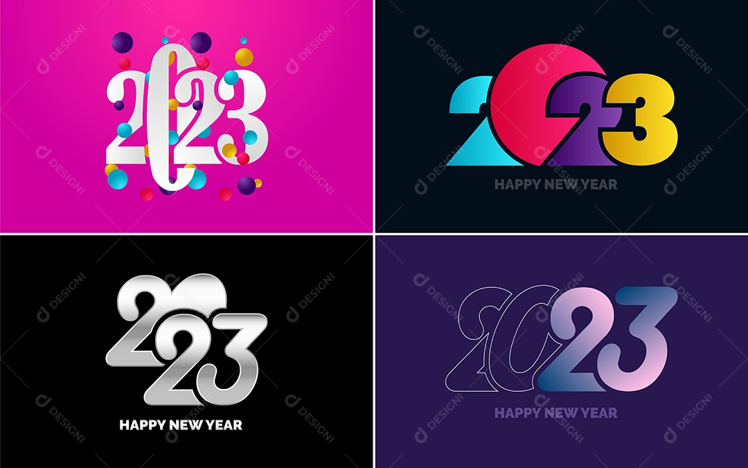 Logotipos 2023 Feliz Ano Novo Vetor EPS