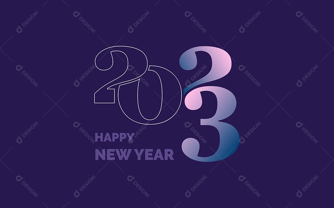 Logotipo 2023 Feliz Ano Novo Vetor EPS